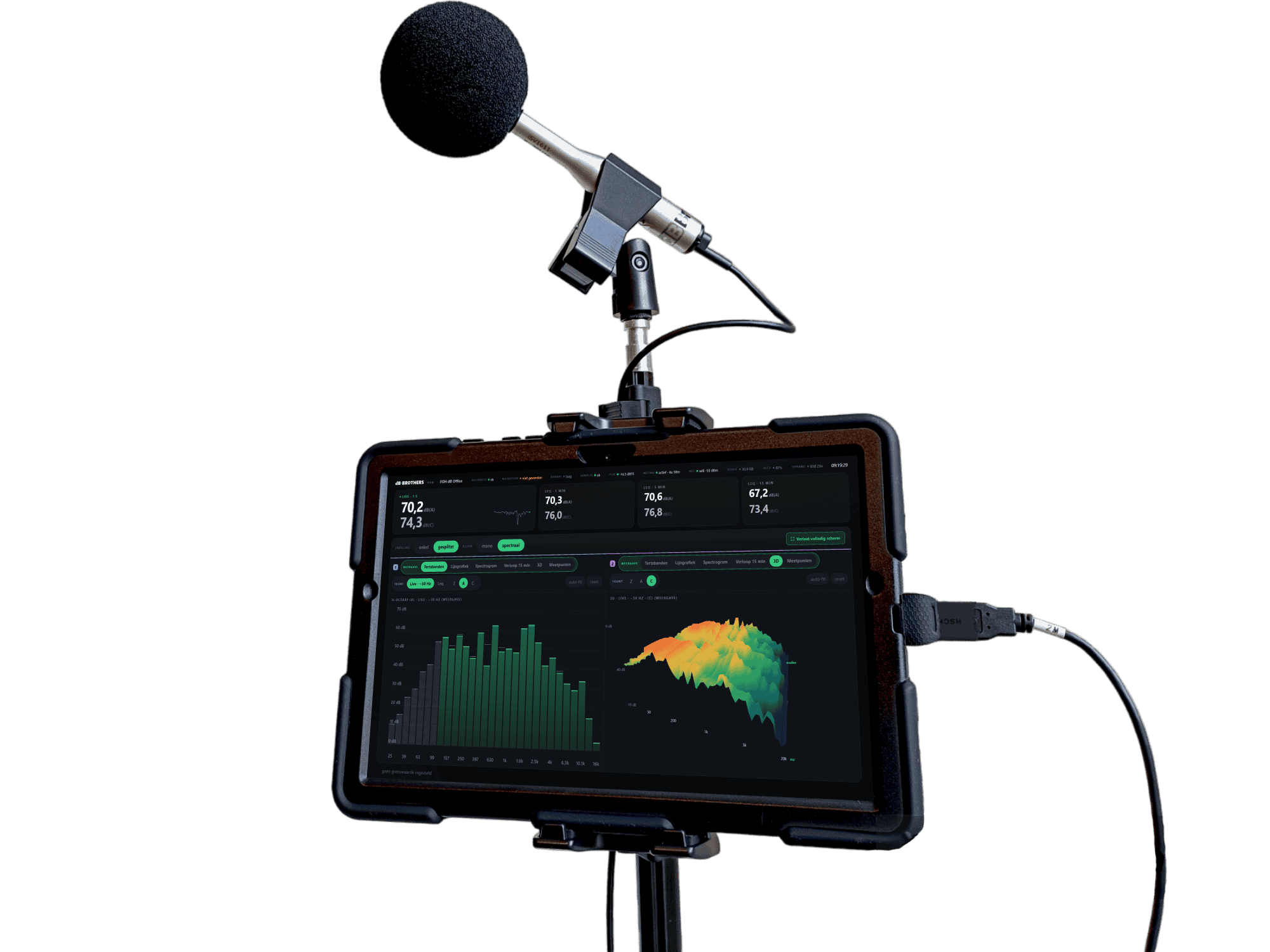 dBB live, event sound monitoring, alternative metrao 10eazy smaart, live logging front of house decibel meter, class 1, sound level meter class 1 live screen, foh geluidsmeter db brothers